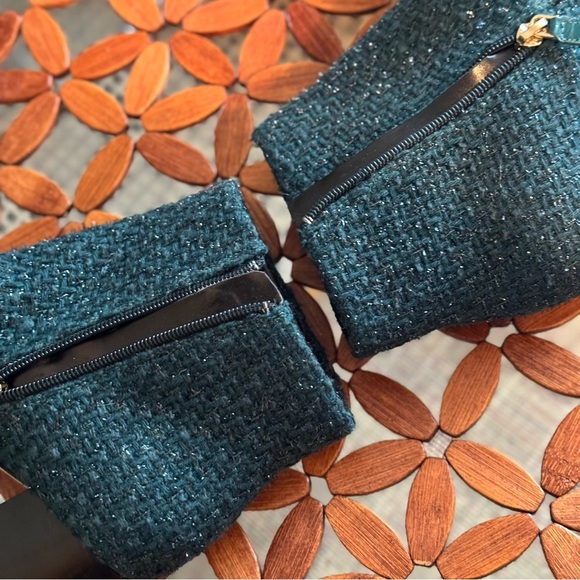 Kate Spade Peacock Green Tweed Giselle Booties